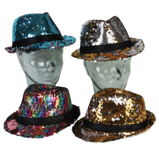 Partyhat m/pailletter ass